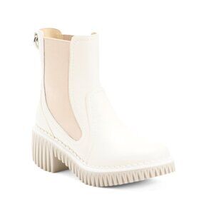 4CCCCEES Ivory Leather Plita Cella Chelsea Boots
